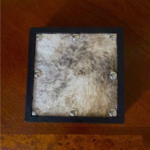 Cowhide coaster set